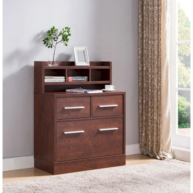 Greene Transitional 3-Drawer Wood File Cabinet Work Station by