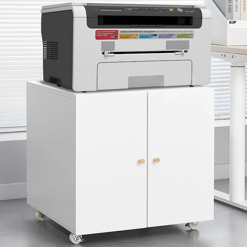 Metal Printer Stand with Storage Mobile Printer Tables