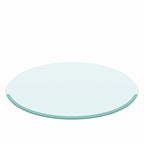 Round Tempered Glass Table Top Clear Glass Thick Beveled Polished Edge