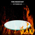 Round Tempered Glass Table Top Clear Glass Thick Beveled Polished Edge