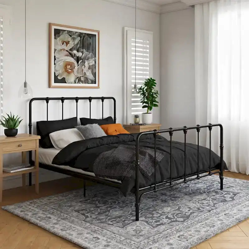  Sandy Farmhouse Metal Bed