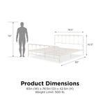 Sandy Farmhouse Metal Bed