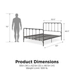 Sandy Farmhouse Metal Bed