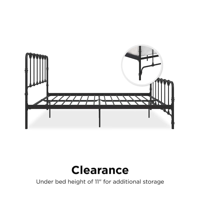 Sandy Farmhouse Metal Bed