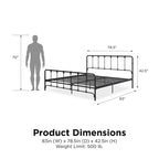 Sandy Farmhouse Metal Bed