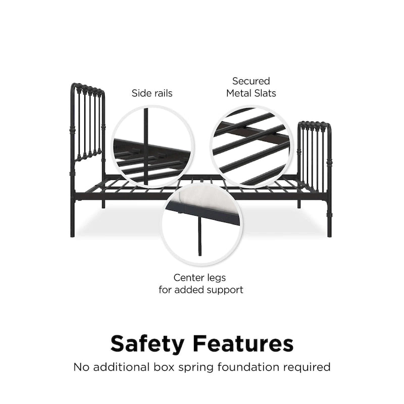 Sandy Farmhouse Metal Bed