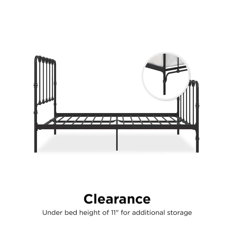 Sandy Farmhouse Metal Bed