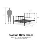 Sandy Farmhouse Metal Bed
