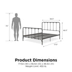 Sandy Farmhouse Metal Bed