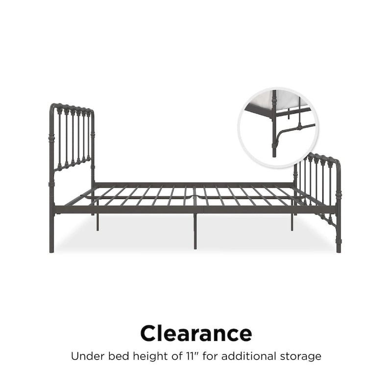 Sandy Farmhouse Metal Bed