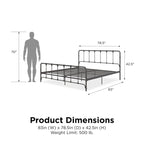 Sandy Farmhouse Metal Bed