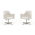 Pelo Chrome Faux Leather Adjustable Height Swivel Accent Chair (Set of 2)
