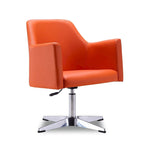 Pelo Chrome Faux Leather Adjustable Height Swivel Accent Chair (Set of 2)