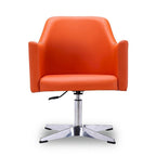 Pelo Chrome Faux Leather Adjustable Height Swivel Accent Chair (Set of 2)