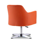Pelo Chrome Faux Leather Adjustable Height Swivel Accent Chair (Set of 2)