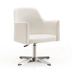 Pelo Chrome Faux Leather Adjustable Height Swivel Accent Chair (Set of 2)