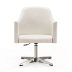 Pelo Chrome Faux Leather Adjustable Height Swivel Accent Chair (Set of 2)