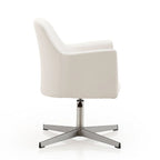 Pelo Chrome Faux Leather Adjustable Height Swivel Accent Chair (Set of 2)