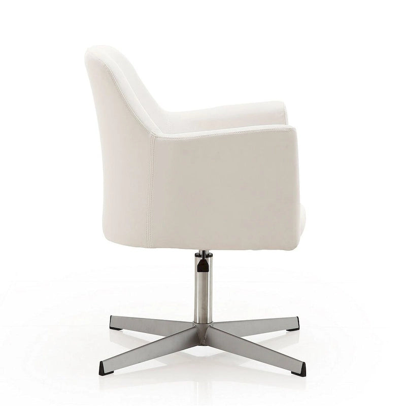 Pelo Chrome Faux Leather Adjustable Height Swivel Accent Chair (Set of 2)