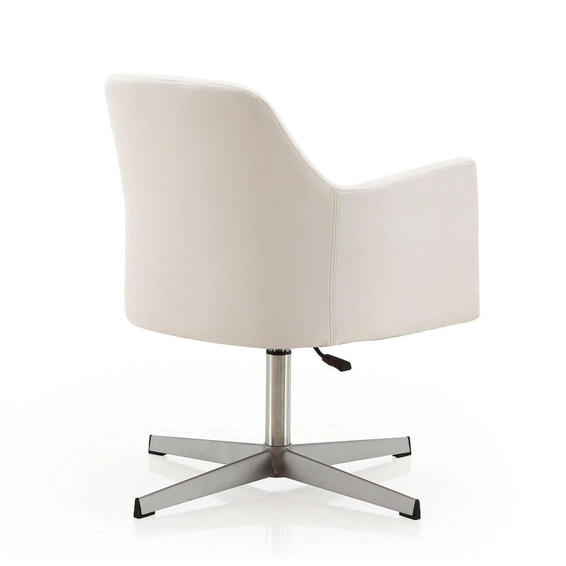 Pelo Chrome Faux Leather Adjustable Height Swivel Accent Chair (Set of 2)