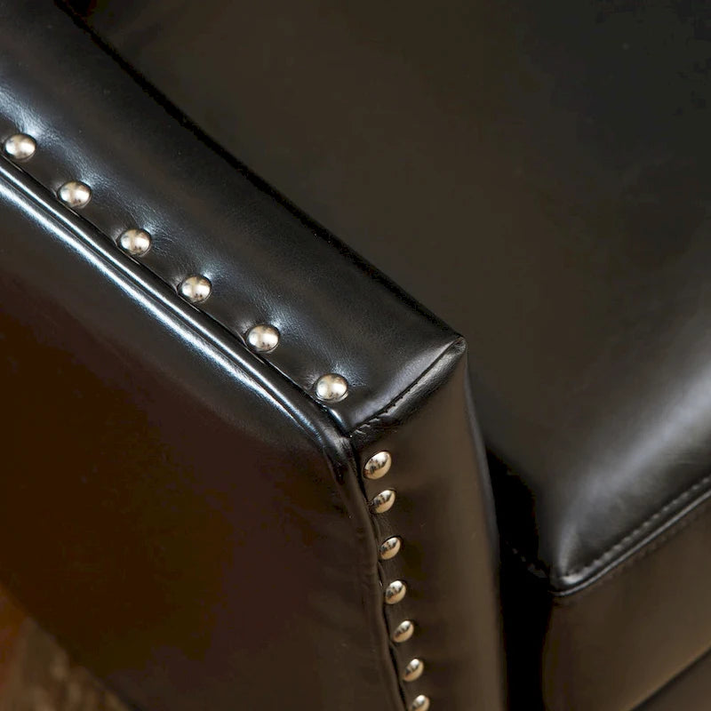 Austin Black Bonded Leather Club Chair by