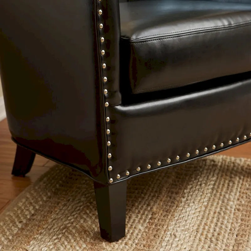 Austin Black Bonded Leather Club Chair by
