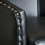 Austin Black Bonded Leather Club Chair by