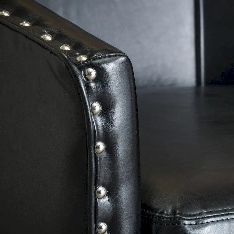 Austin Black Bonded Leather Club Chair by