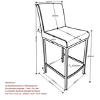 Set of 2 Contemporary Counter Stool - N/A