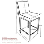 Set of 2 Contemporary Counter Stool - N/A