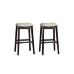 Grey PU Upholstery Bar Stool, Set of 2