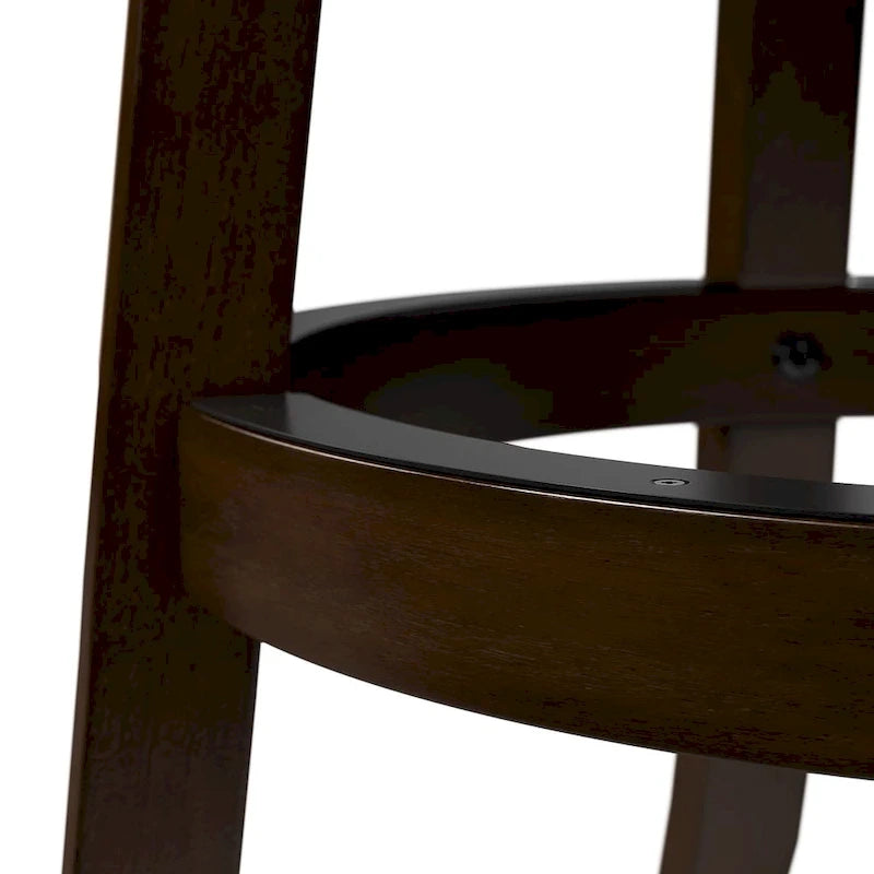 Set of 2 Solid Wood Base Swivel Counter-Height Barstool