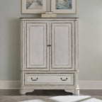 Antique White & Weathered Bark Door Chest