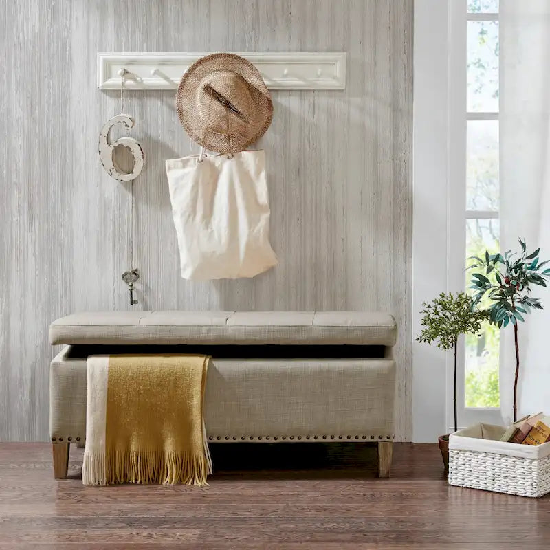 Tessa Light Grey Tufted Top Soft Close Storage Bench