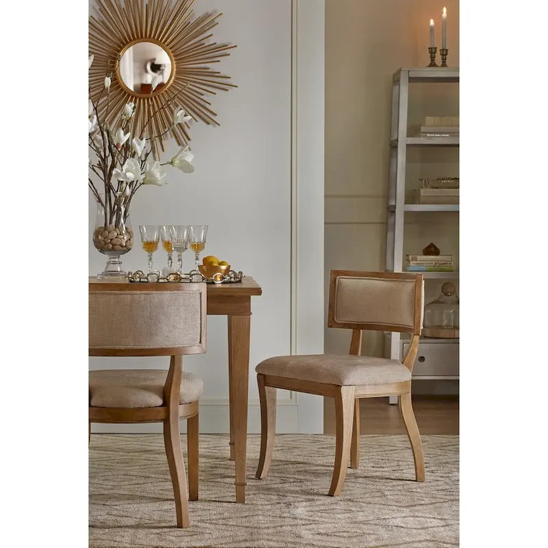  Signature Marie Beige/ Light Natural Dining Chair Set of 2