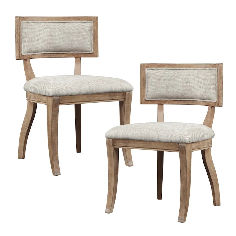 Signature Marie Beige/ Light Natural Dining Chair Set of 2