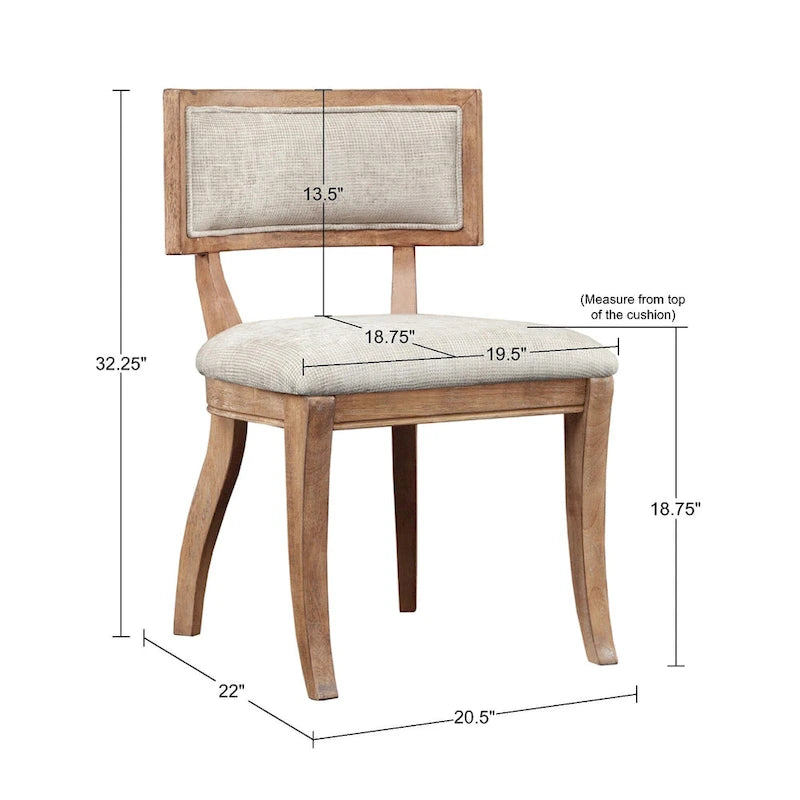 Signature Marie Beige/ Light Natural Dining Chair Set of 2