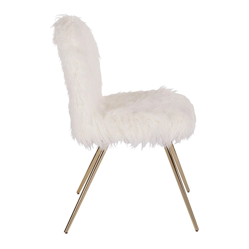 Conklin White Faux Fabric Accent Chair