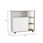 Serbia Kitchen Island, One Cabinet, Four Open Shelves
