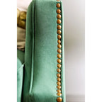 Yaur Transitional Green Fabric Upholstered Nailhead Trim Sofa by