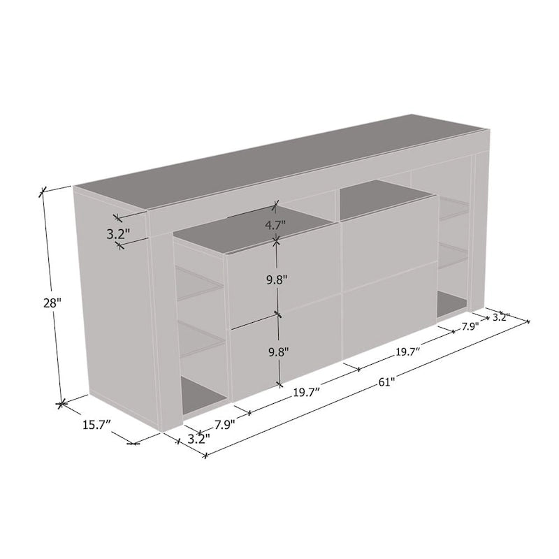 Minelli Modern 61-inch Glossy TV Stand