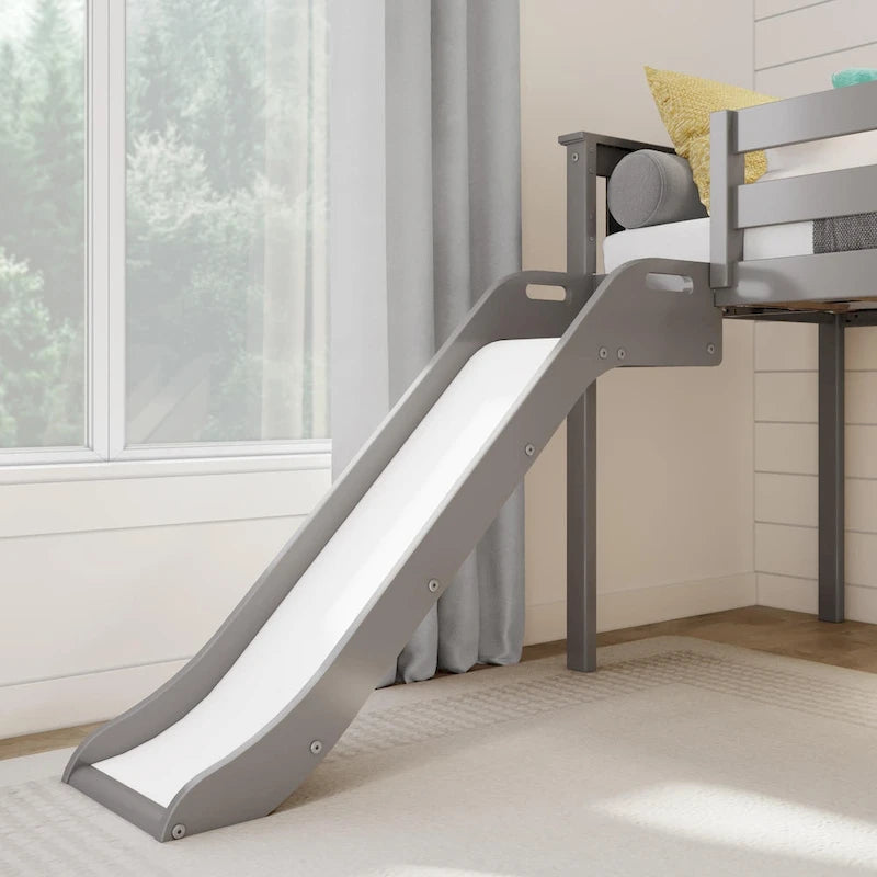 Classic Twin Low Loft with Stairs, Easy Slide and Curtain