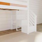 Classic Twin Low Loft with Stairs, Easy Slide and Curtain