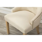 Tufted Solid Wood Silver Nailhead Wingback Hostess Chairs (Set of 2)