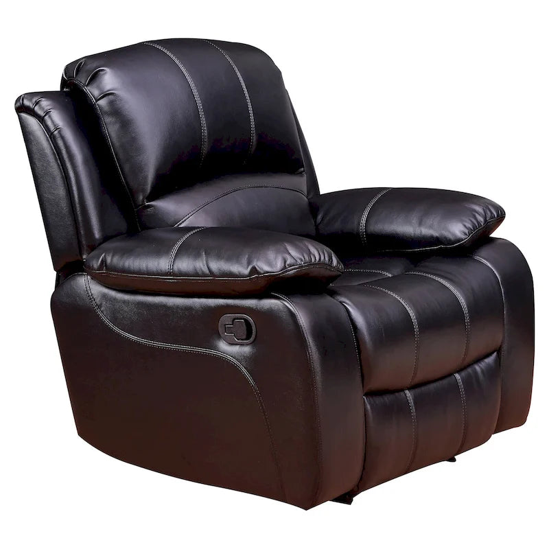 Bonded Leather Glider Recliner Club Chair for Living Room