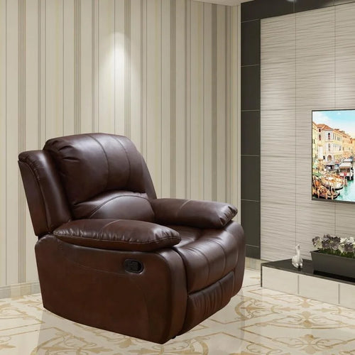  Bonded Leather Glider Recliner Club Chair for Living Room