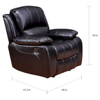 Bonded Leather Glider Recliner Club Chair for Living Room