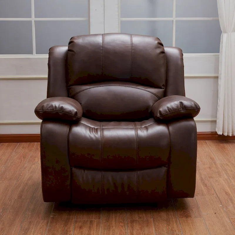Bonded Leather Glider Recliner Club Chair for Living Room