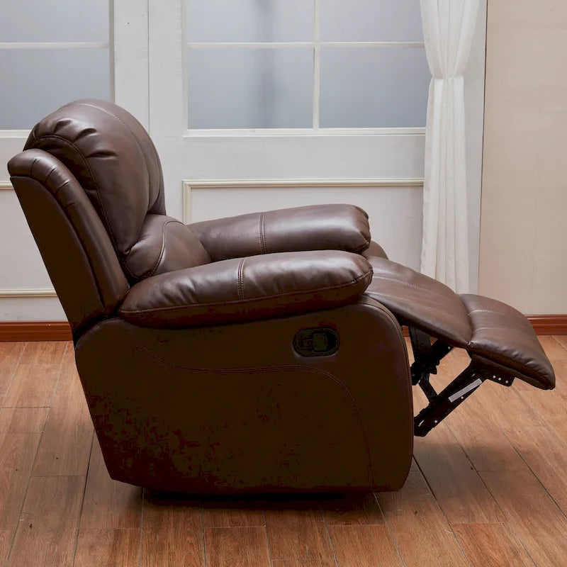 Bonded Leather Glider Recliner Club Chair for Living Room