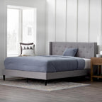 Isabelle Button Tufted Wingback Upholstered Bed